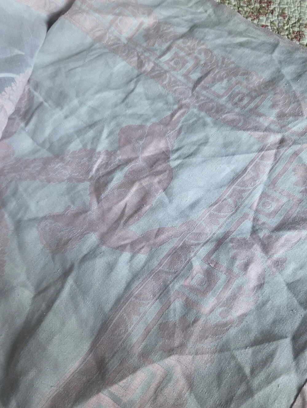 Vintage MCM Greek Cherub Tablecloth